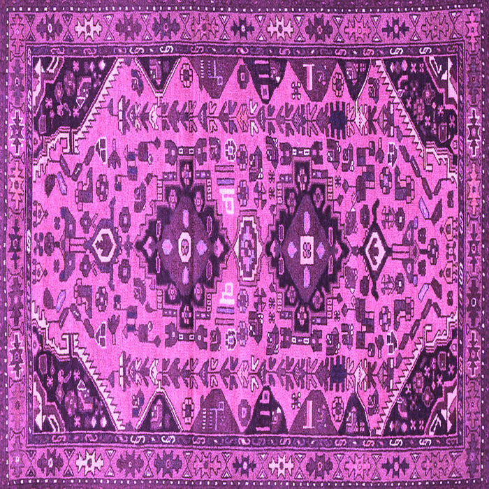 Square Machine Washable Persian Purple Traditional Area Rugs, wshtr4566pur