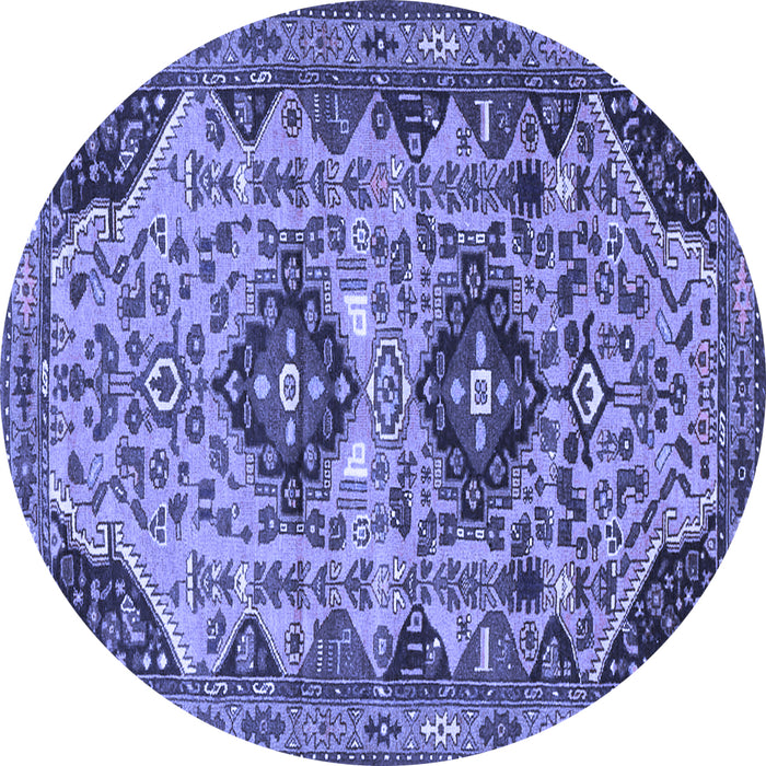 Round Persian Blue Traditional Rug, tr4566blu