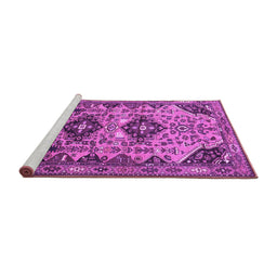 Sideview of Machine Washable Persian Purple Traditional Area Rugs, wshtr4566pur