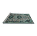 Sideview of Machine Washable Persian Light Blue Traditional Rug, wshtr4566lblu