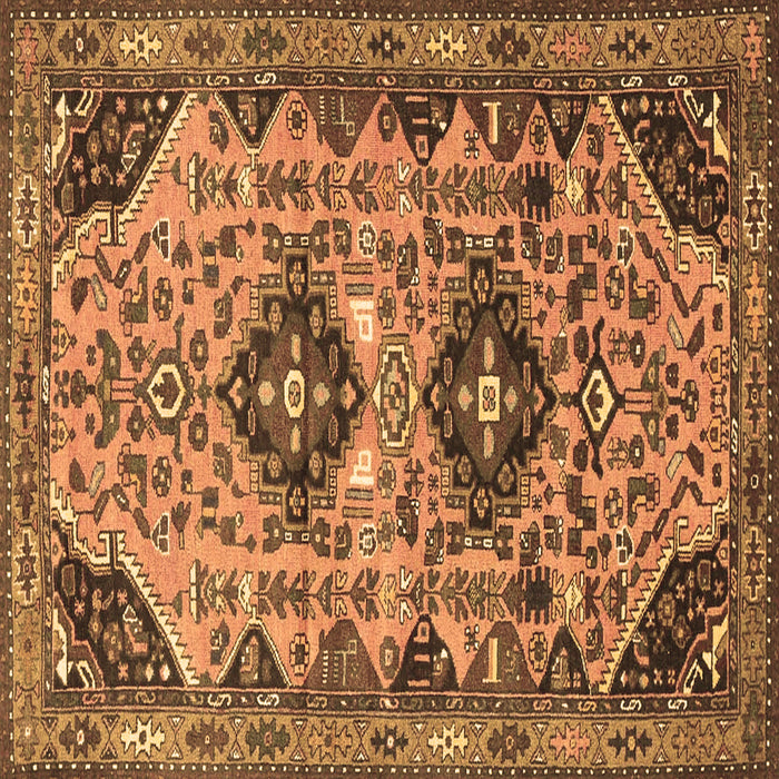 Square Persian Brown Traditional Rug, tr4566brn