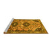 Sideview of Machine Washable Persian Yellow Traditional Rug, wshtr4566yw