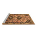 Sideview of Machine Washable Persian Brown Traditional Rug, wshtr4566brn