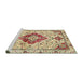 Sideview of Machine Washable Traditional Gold Rug, wshtr4567