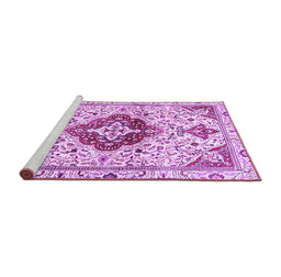 Sideview of Machine Washable Persian Purple Traditional Area Rugs, wshtr4567pur