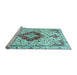 Sideview of Machine Washable Persian Light Blue Traditional Rug, wshtr4567lblu