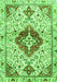 Serging Thickness of Machine Washable Persian Green Traditional Area Rugs, wshtr4567grn