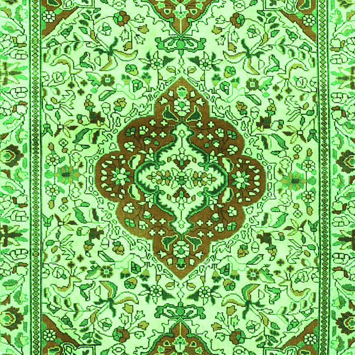 Serging Thickness of Machine Washable Persian Green Traditional Area Rugs, wshtr4567grn