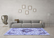 Machine Washable Persian Blue Traditional Rug in a Living Room, wshtr4567blu