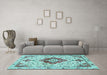 Machine Washable Persian Light Blue Traditional Rug in a Living Room, wshtr4567lblu