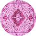 Round Persian Pink Traditional Rug, tr4567pnk