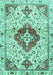 Machine Washable Persian Turquoise Traditional Area Rugs, wshtr4567turq