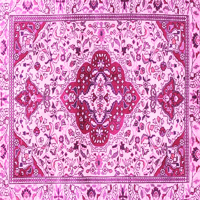 Square Machine Washable Persian Pink Traditional Rug, wshtr4567pnk