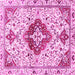 Square Machine Washable Persian Pink Traditional Rug, wshtr4567pnk