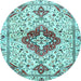 Round Persian Light Blue Traditional Rug, tr4567lblu