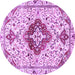 Round Persian Purple Traditional Rug, tr4567pur