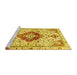 Sideview of Machine Washable Persian Yellow Traditional Rug, wshtr4567yw