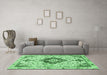 Machine Washable Persian Emerald Green Traditional Area Rugs in a Living Room,, wshtr4567emgrn