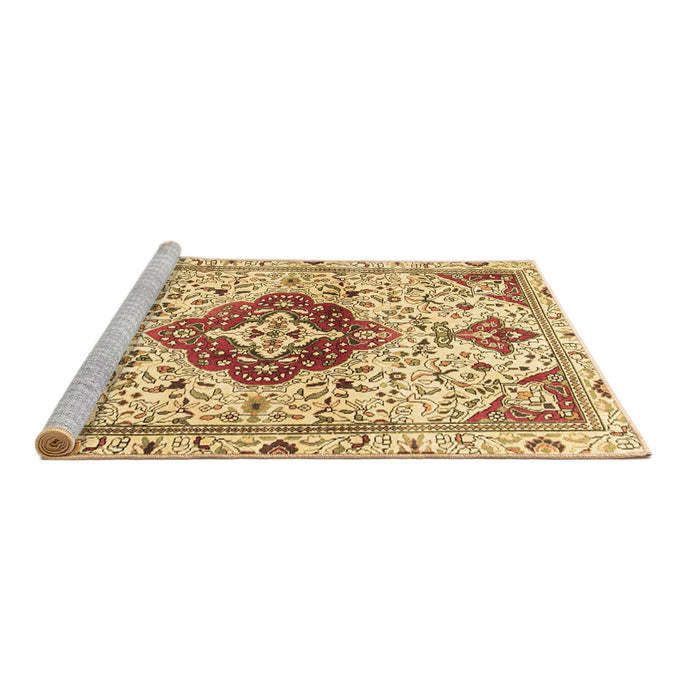 Sideview of Machine Washable Persian Brown Traditional Rug, wshtr4567brn