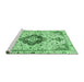 Sideview of Machine Washable Persian Emerald Green Traditional Area Rugs, wshtr4567emgrn