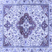 Square Machine Washable Persian Blue Traditional Rug, wshtr4567blu