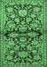 Machine Washable Persian Emerald Green Traditional Area Rugs, wshtr4568emgrn