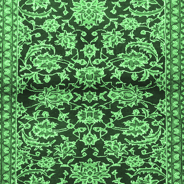 Machine Washable Persian Emerald Green Traditional Area Rugs, wshtr4568emgrn