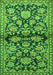 Serging Thickness of Machine Washable Persian Green Traditional Area Rugs, wshtr4568grn