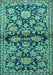 Machine Washable Persian Turquoise Traditional Area Rugs, wshtr4568turq