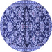 Round Persian Blue Traditional Rug, tr4568blu