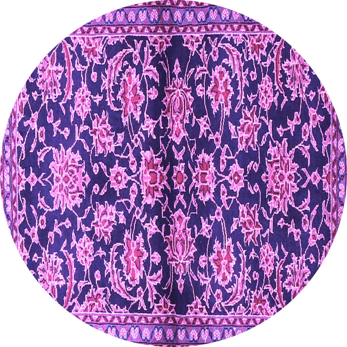 Round Machine Washable Persian Purple Traditional Area Rugs, wshtr4568pur