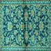 Square Persian Turquoise Traditional Rug, tr4568turq