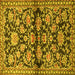 Square Machine Washable Persian Yellow Traditional Rug, wshtr4568yw