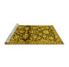 Sideview of Machine Washable Persian Yellow Traditional Rug, wshtr4568yw