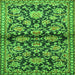 Round Machine Washable Persian Green Traditional Area Rugs, wshtr4568grn