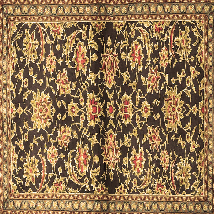 Square Persian Brown Traditional Rug, tr4568brn