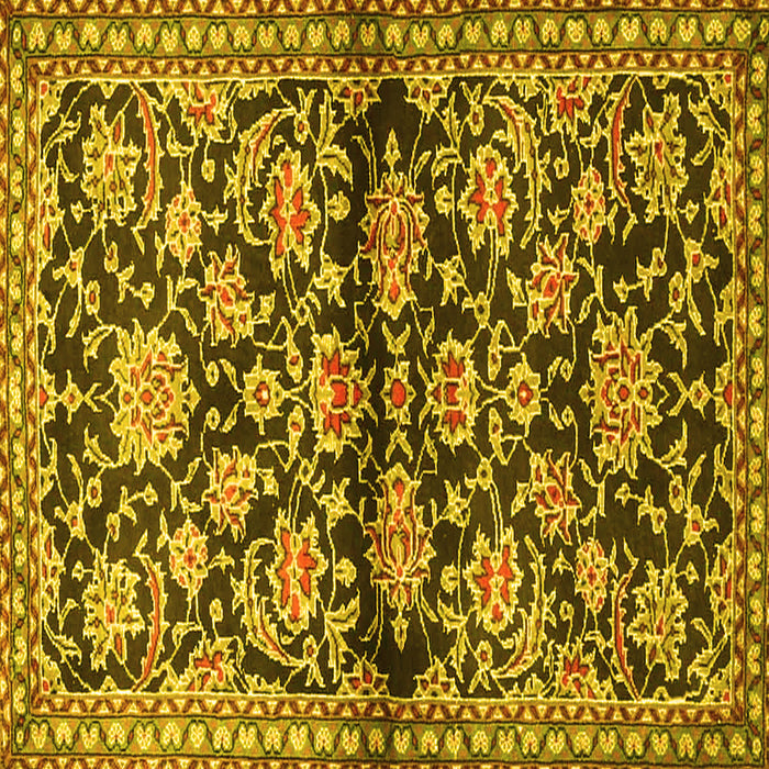Square Persian Yellow Traditional Rug, tr4568yw