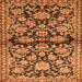 Round Machine Washable Persian Orange Traditional Area Rugs, wshtr4568org