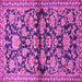 Square Machine Washable Persian Pink Traditional Rug, wshtr4568pnk