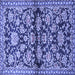 Square Machine Washable Persian Blue Traditional Rug, wshtr4568blu