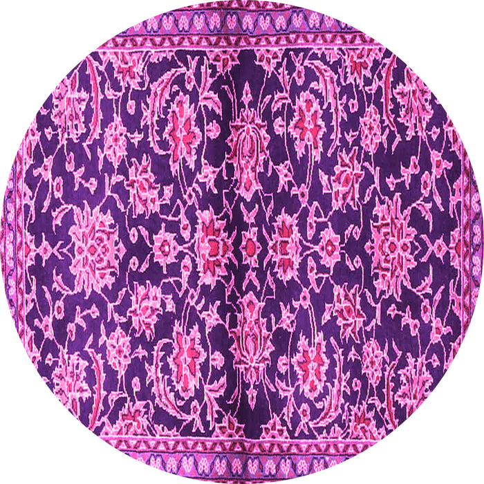Round Machine Washable Persian Pink Traditional Rug, wshtr4568pnk