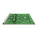 Sideview of Machine Washable Persian Emerald Green Traditional Area Rugs, wshtr4568emgrn