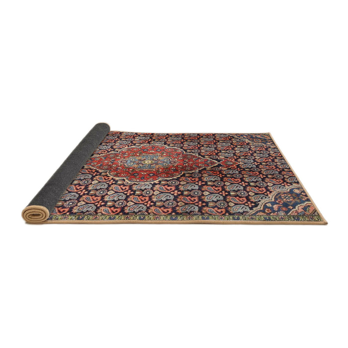 Sideview of Traditional Camel Brown Persian Rug, tr4569