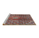 Sideview of Machine Washable Traditional Camel Brown Rug, wshtr4569