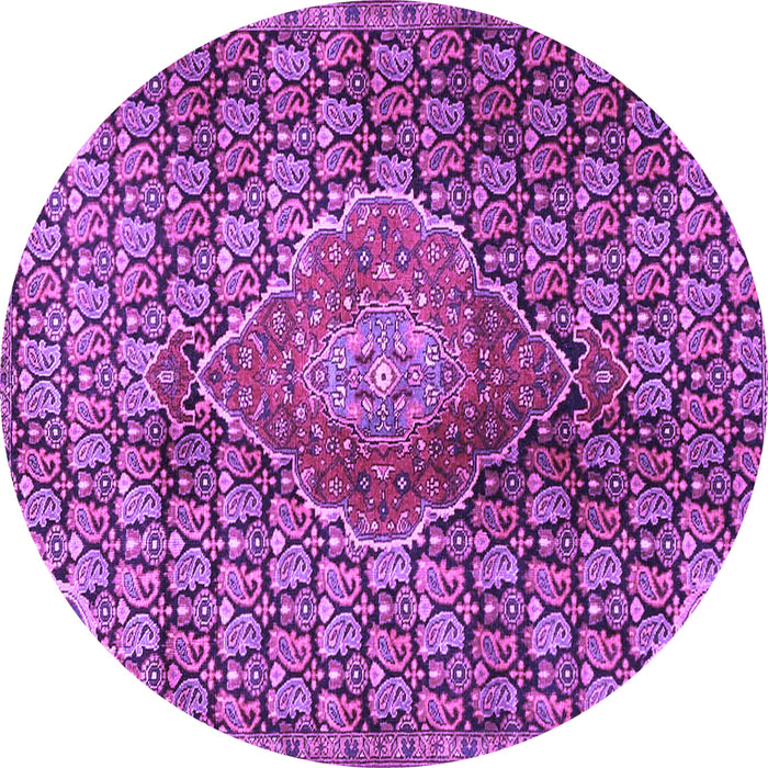 Round Persian Purple Traditional Rug, tr4569pur