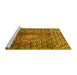 Sideview of Machine Washable Persian Yellow Traditional Rug, wshtr4569yw