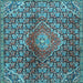 Square Machine Washable Persian Light Blue Traditional Rug, wshtr4569lblu