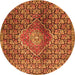 Machine Washable Persian Orange Traditional Area Rugs, wshtr4569org