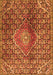 Serging Thickness of Machine Washable Persian Orange Traditional Area Rugs, wshtr4569org