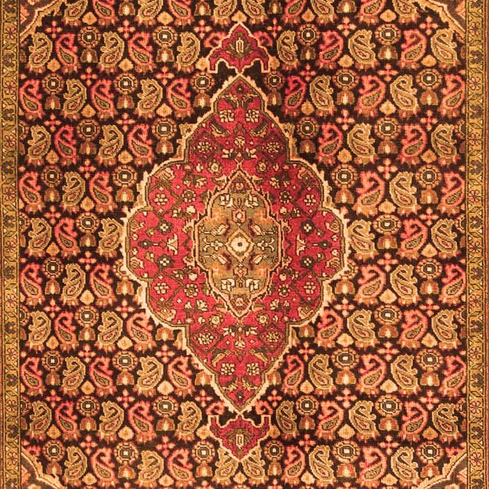 Serging Thickness of Machine Washable Persian Orange Traditional Area Rugs, wshtr4569org
